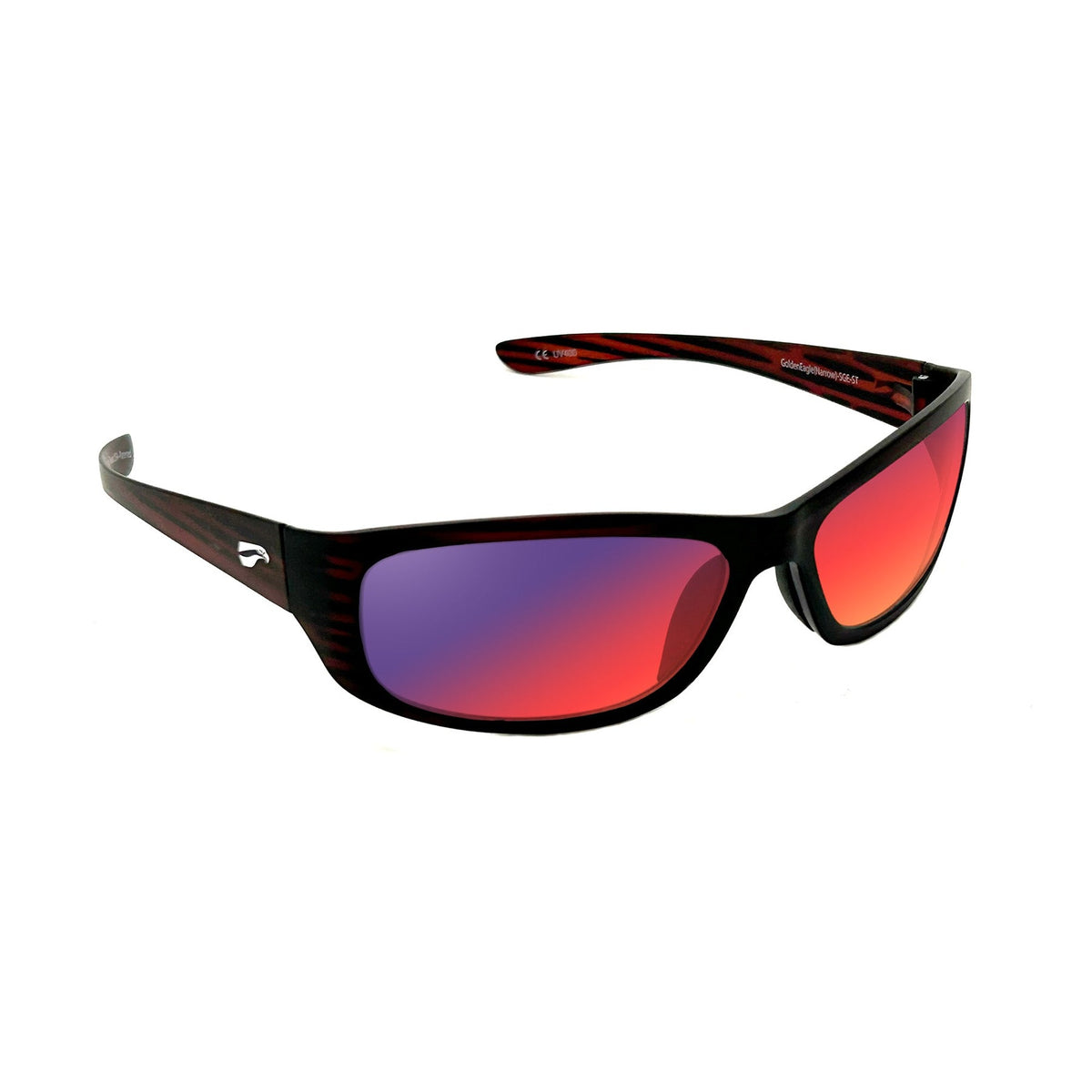 Flying Eyes Golden Eagle Sport Narrow Satin Tortoise sunglasses with Mirrored Sunset lenses