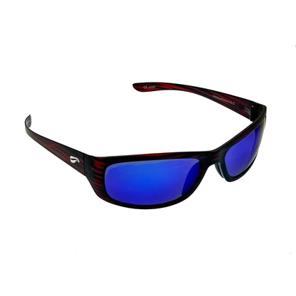 Flying Eyes Golden Eagle Sport Narrow Satin Tortoise sunglasses with Solid Sapphire lenses