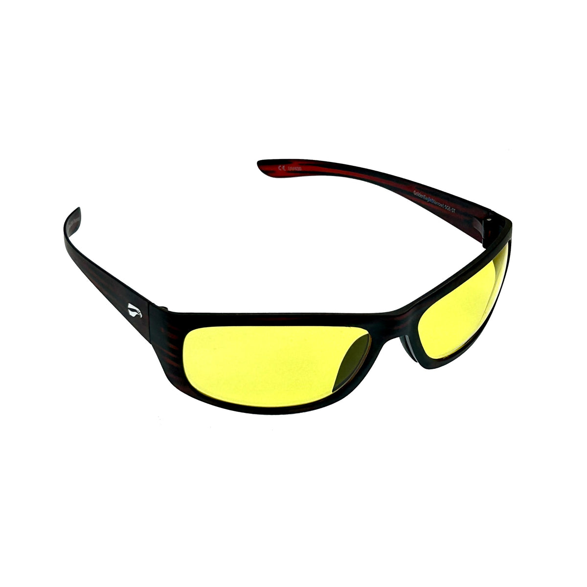 Flying Eyes Golden Eagle Sport Narrow Satin Tortoise sunglasses with Yellow lenses