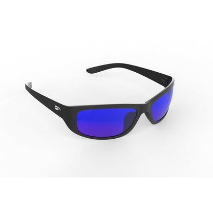 Flying Eyes Golden Eagle Sport Standard Matte Black sunglasses with Gradient Mirrored Sapphire lenses