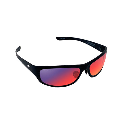 Flying Eyes Golden Eagle Sport Standard Matte Black sunglasses with Mirrored Sunset lenses