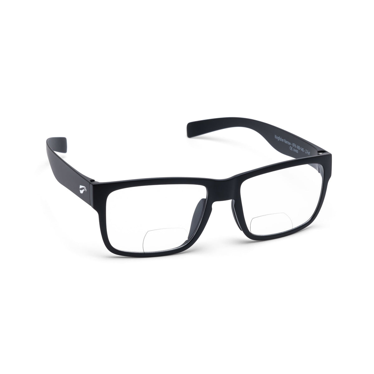 Flying Eyes Kingfisher Narrow bifocal sunglasses, Matte Black frame with Clear lenses