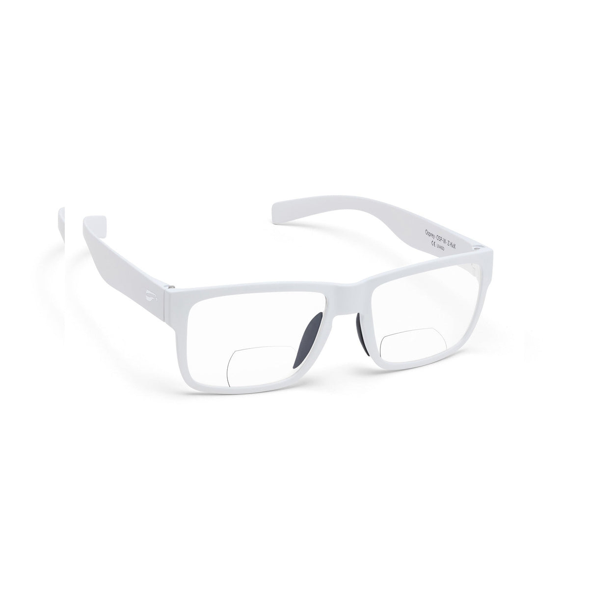 Flying Eyes Kingfisher Narrow bifocal sunglasses, White frame with Clear lenses