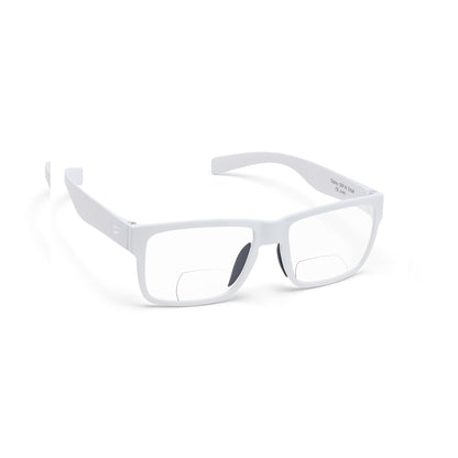 Flying Eyes Kingfisher Narrow bifocal sunglasses, White frame with Clear lenses