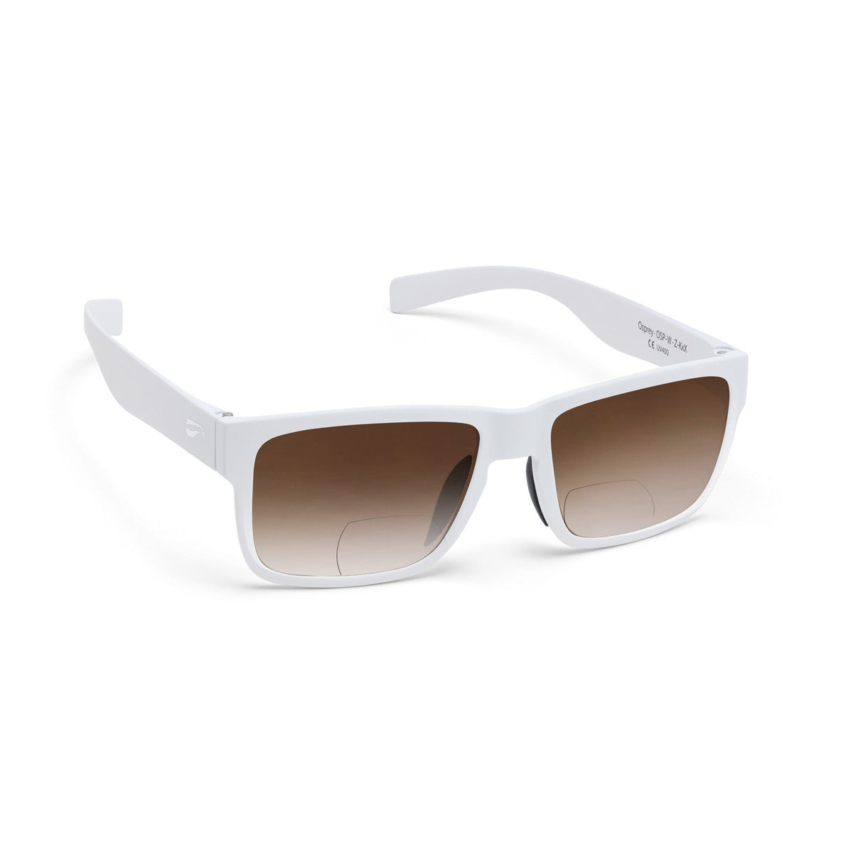 Flying Eyes Kingfisher Narrow bifocal sunglasses, White frame with Gradient Copper lenses