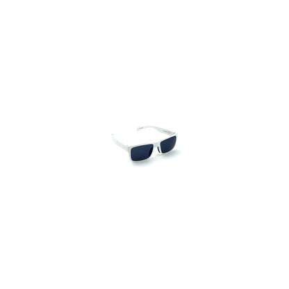 Flying Eyes Kingfisher narrow aviation sunglasses, White frame with Polarized Gray lenses (KFN-W-PGT)