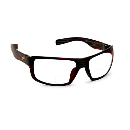 Flying Eyes Kingfisher Sport bifocal sunglasses, tortoise clear frame and lens configuration