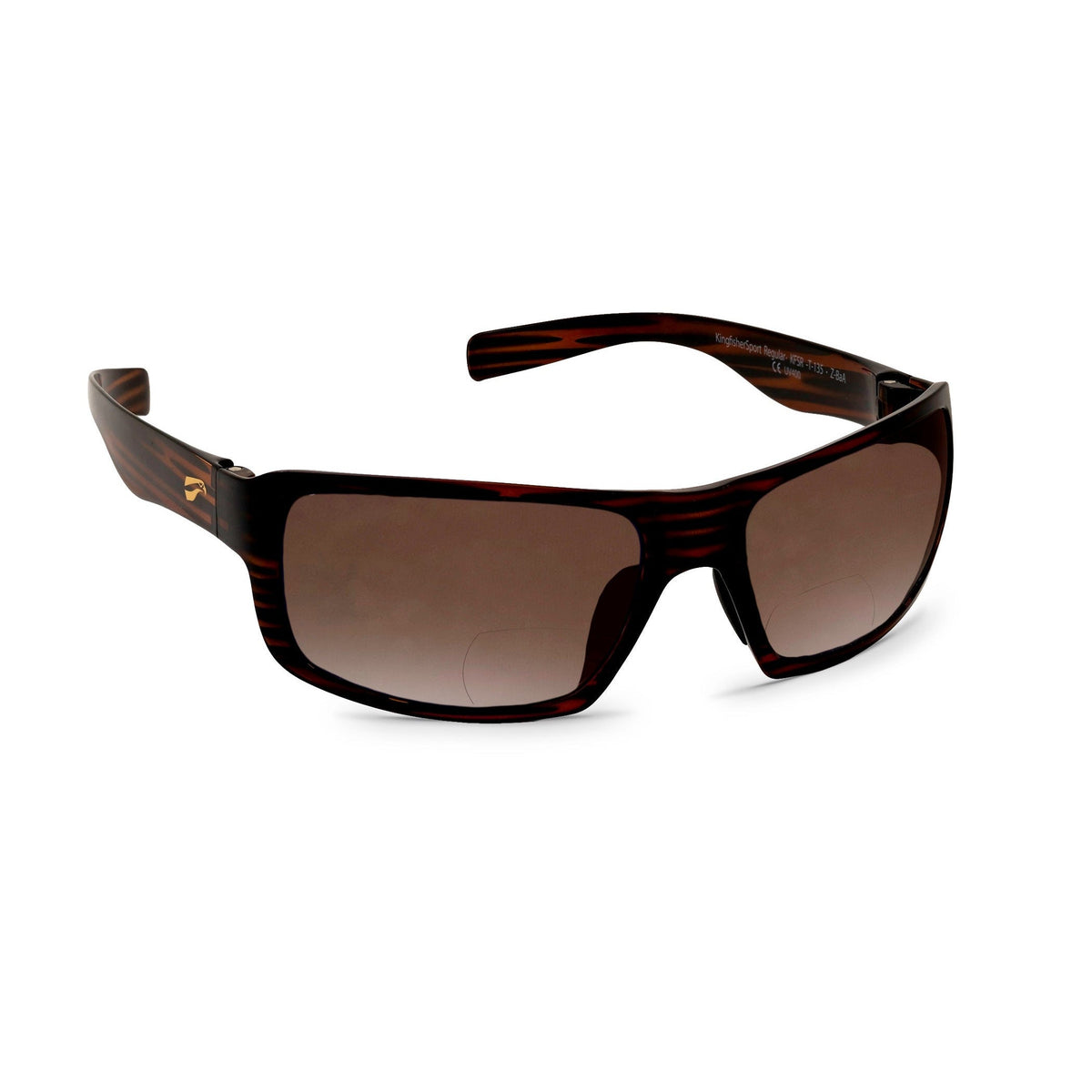 Flying Eyes Kingfisher Sport bifocal sunglasses, tortoise gradient copper tint frame and lens configuration