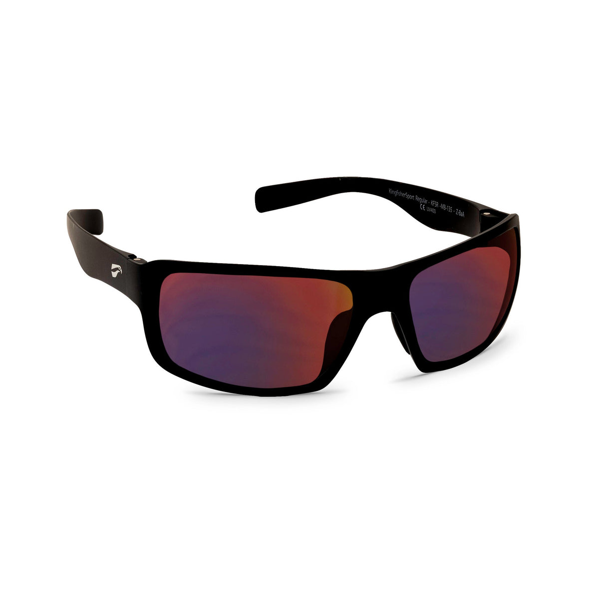 Flying Eyes Kingfisher Sport Standard Matte Black with Mirrored Sunset lens aviation sunglasses