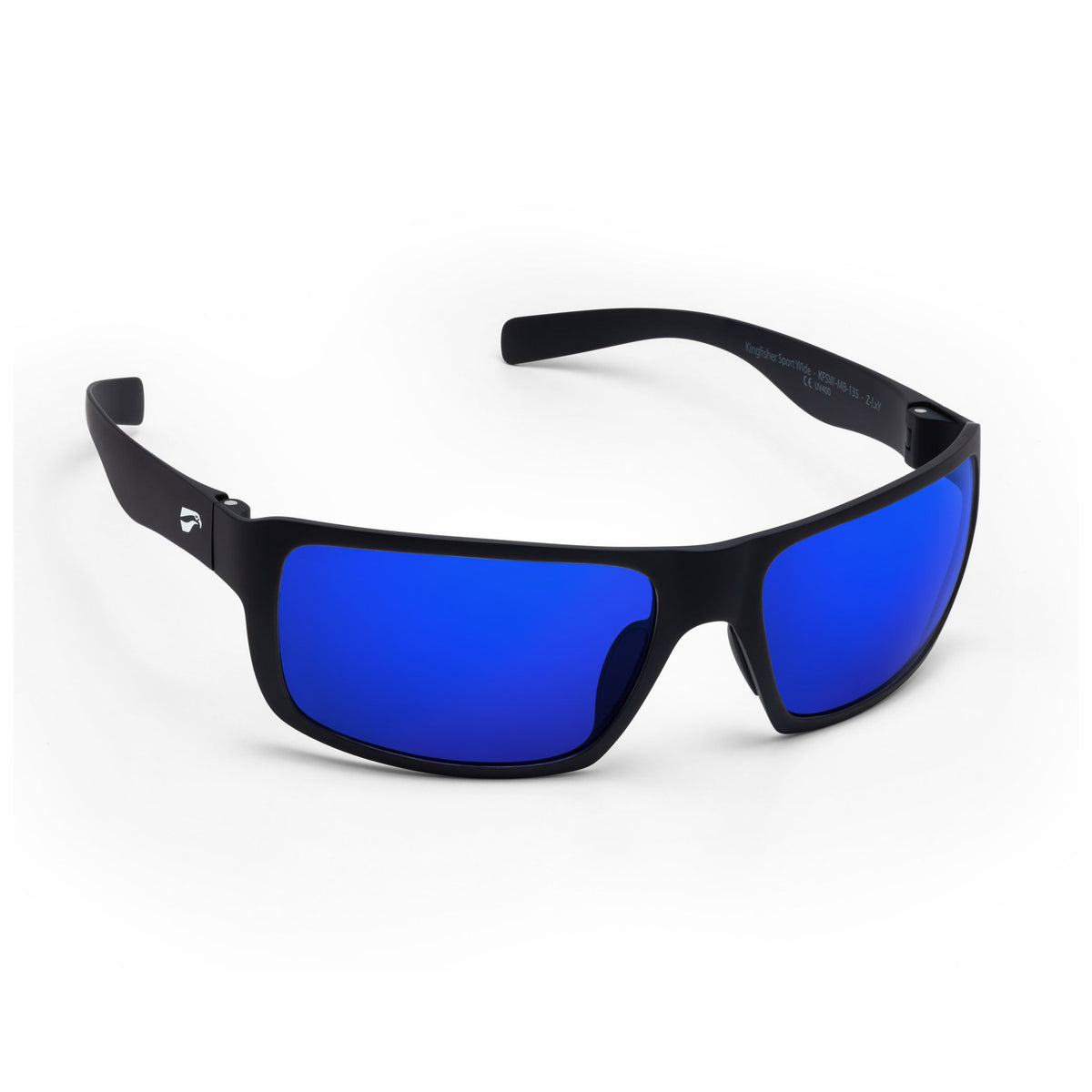 Flying Eyes Kingfisher Sport Wide Matte Black with Gradient Mirrored Sapphire lens aviation sunglasses