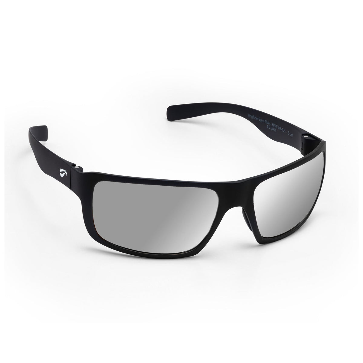 Flying Eyes Kingfisher Sport Wide Matte Black with Mirrored Onyx lens aviation sunglasses