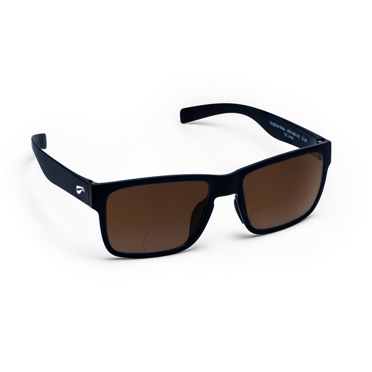 Flying Eyes Kingfisher Wide bifocal sunglasses, Matte Black frame with Gradient Copper lenses