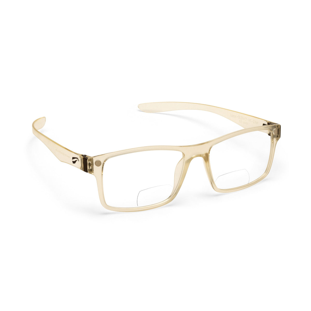 Flying Eyes Luzon non-prescription bifocal glasses, clear frame with clear lenses