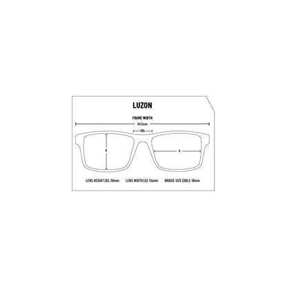 Flying Eyes Luzon bifocal eyewear frame sizing and dimensions chart