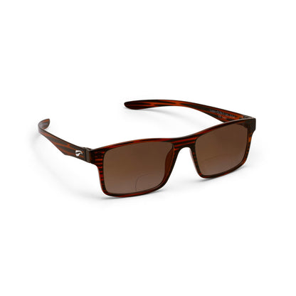 Flying Eyes Luzon non-prescription bifocal glasses, tortoise frame with gradient-copper lenses