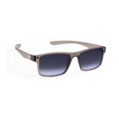 Flying Eyes Luzon non-prescription bifocal glasses, translucent-gray frame with gradient-gray lenses