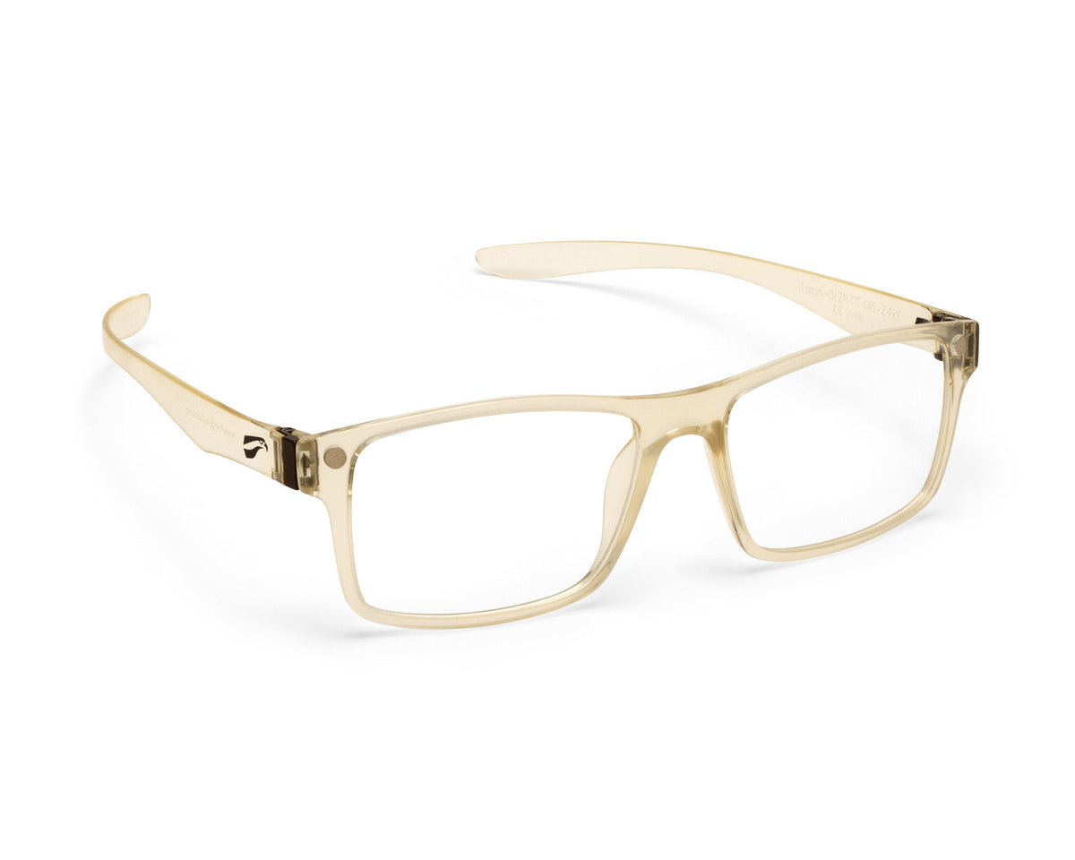 Flying Eyes Luzon clear clear lens eyeglasses, three-quarter view