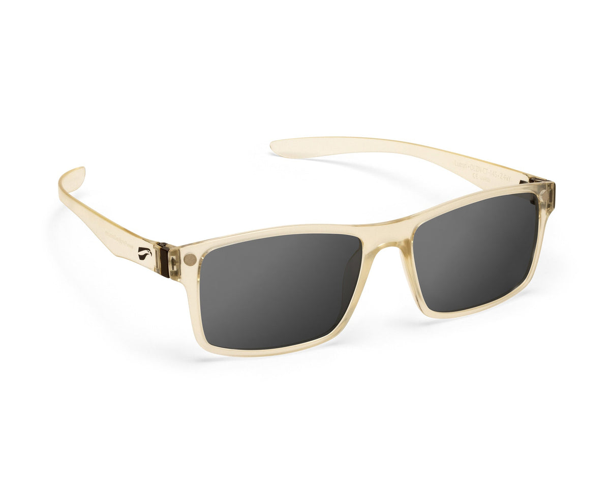 Flying Eyes Luzon Clear aviation eyewear with dark solid gray lenses, manufacturer product view