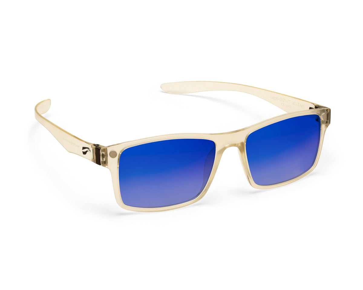 Flying Eyes Luzon Clear aviation eyewear with gradient mirrored sapphire lenses, manufacturer product view