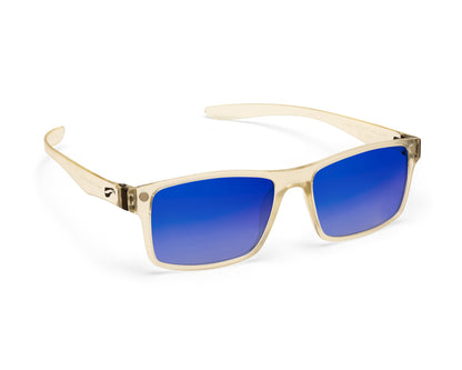 Flying Eyes Luzon Clear aviation eyewear with gradient mirrored sapphire lenses, manufacturer product view