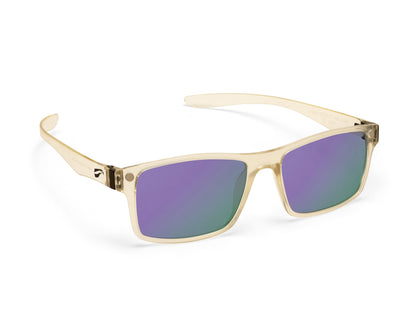 Flying Eyes Luzon Clear aviation eyewear with mirrored amethyst lenses, manufacturer product view