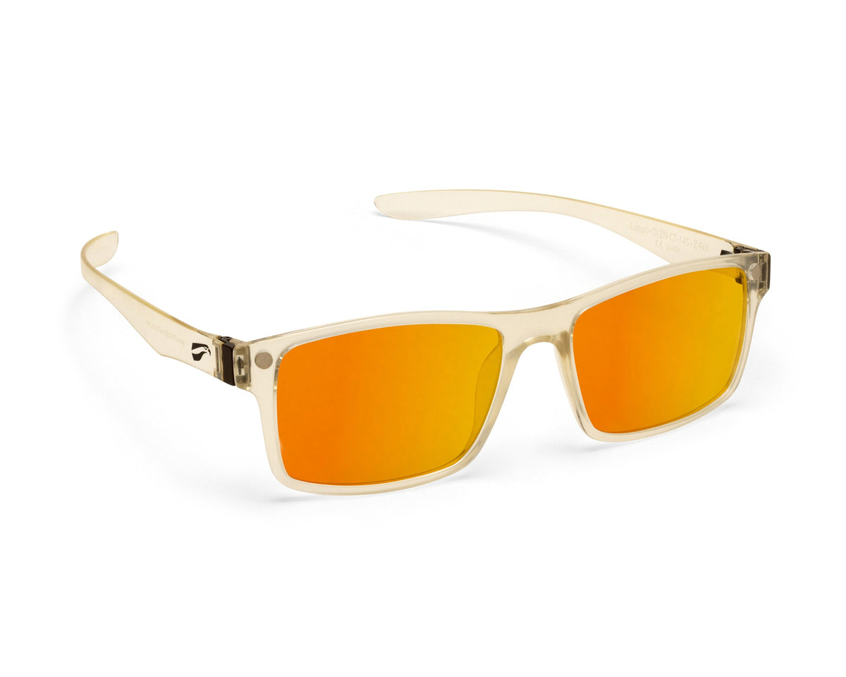 Flying Eyes Luzon Clear aviation eyewear with mirrored rose lenses, manufacturer product view