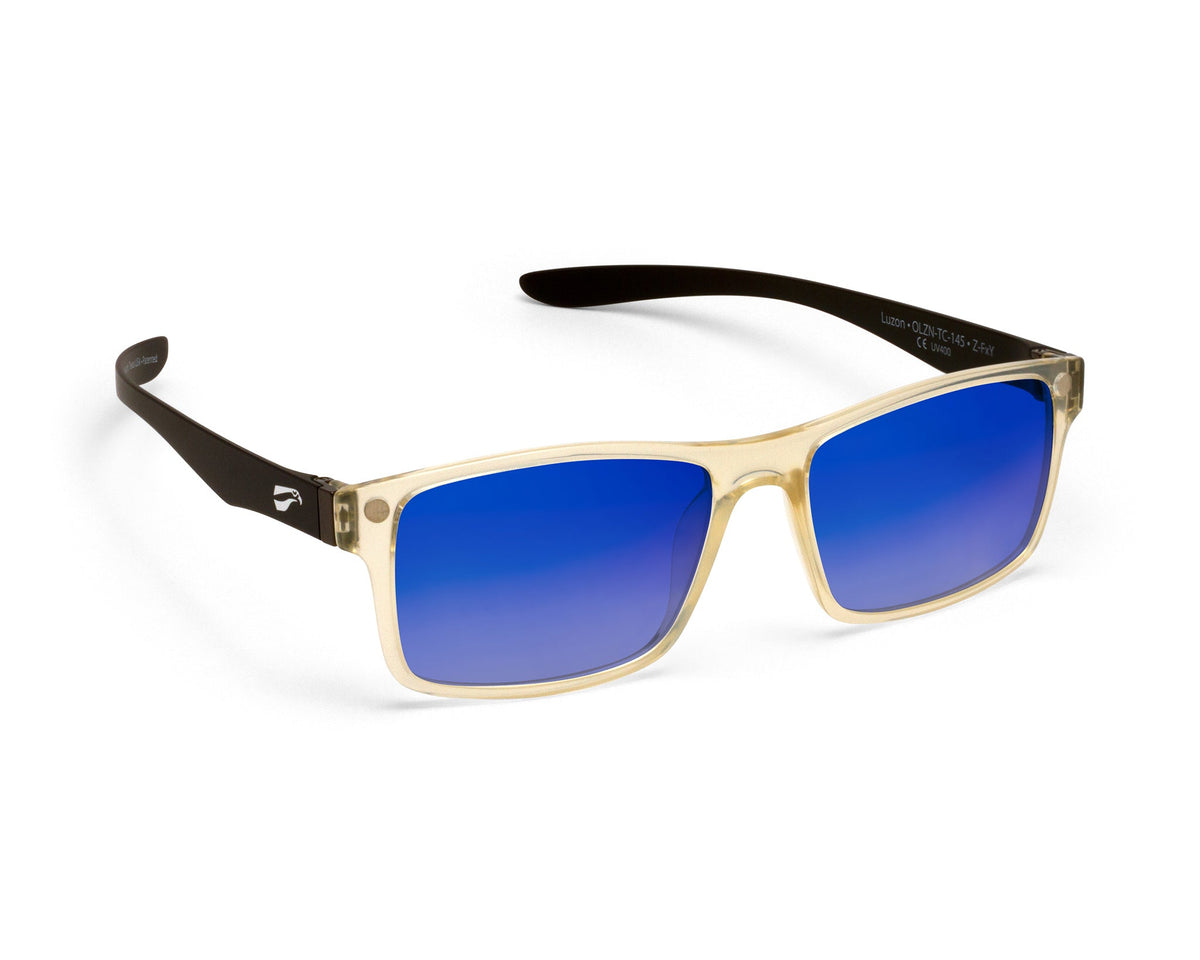 Flying Eyes Luzon Black Tie aviation eyewear with gradient mirrored sapphire lenses, manufacturer product view