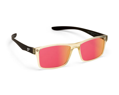 Flying Eyes Luzon Black Tie aviation eyewear with mirrored sunset lenses, manufacturer product view