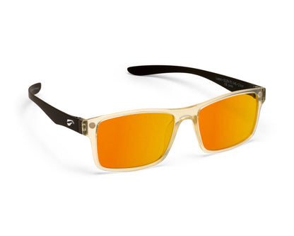 Flying Eyes Luzon Black Tie aviation eyewear with mirrored rose lenses, manufacturer product view