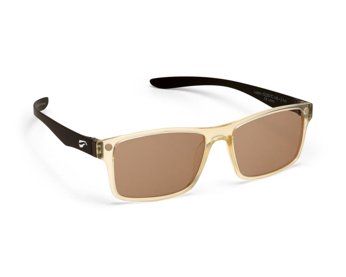 Flying Eyes Luzon Black Tie aviation eyewear with polarized solid copper lenses, manufacturer product view