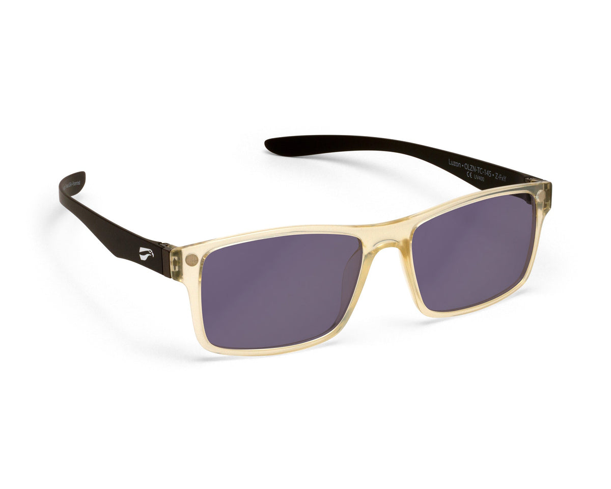 Flying Eyes Luzon Black Tie aviation eyewear with polarized solid gray lenses, manufacturer product view