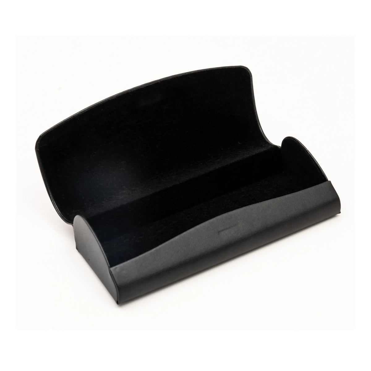 Flying Eyes magnetic hardshell eyeglass case shown open, with black protective interior and magnetic flap closure