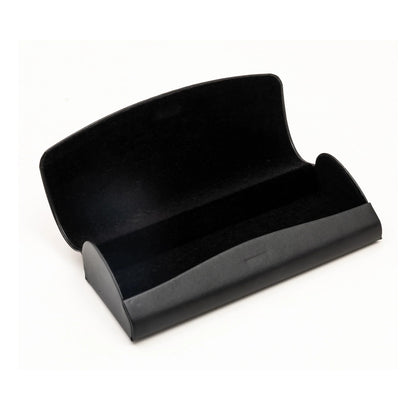 Flying Eyes magnetic hardshell eyeglass case shown open, with black protective interior and magnetic flap closure