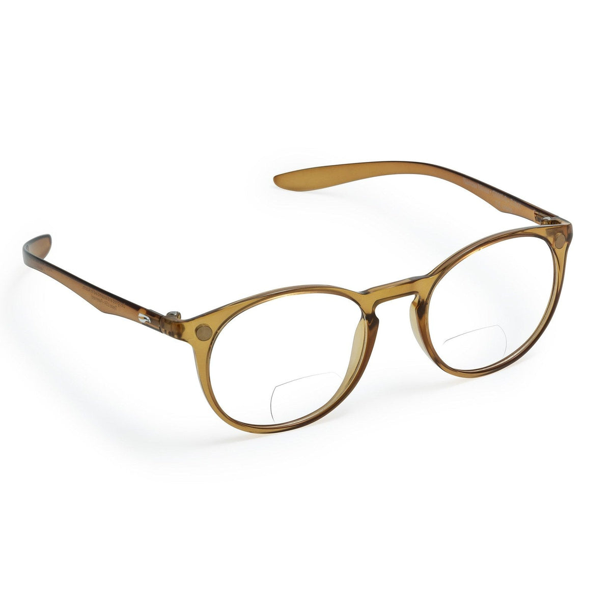 Flying Eyes Ninox bifocal narrow honey brown clear plus1 0