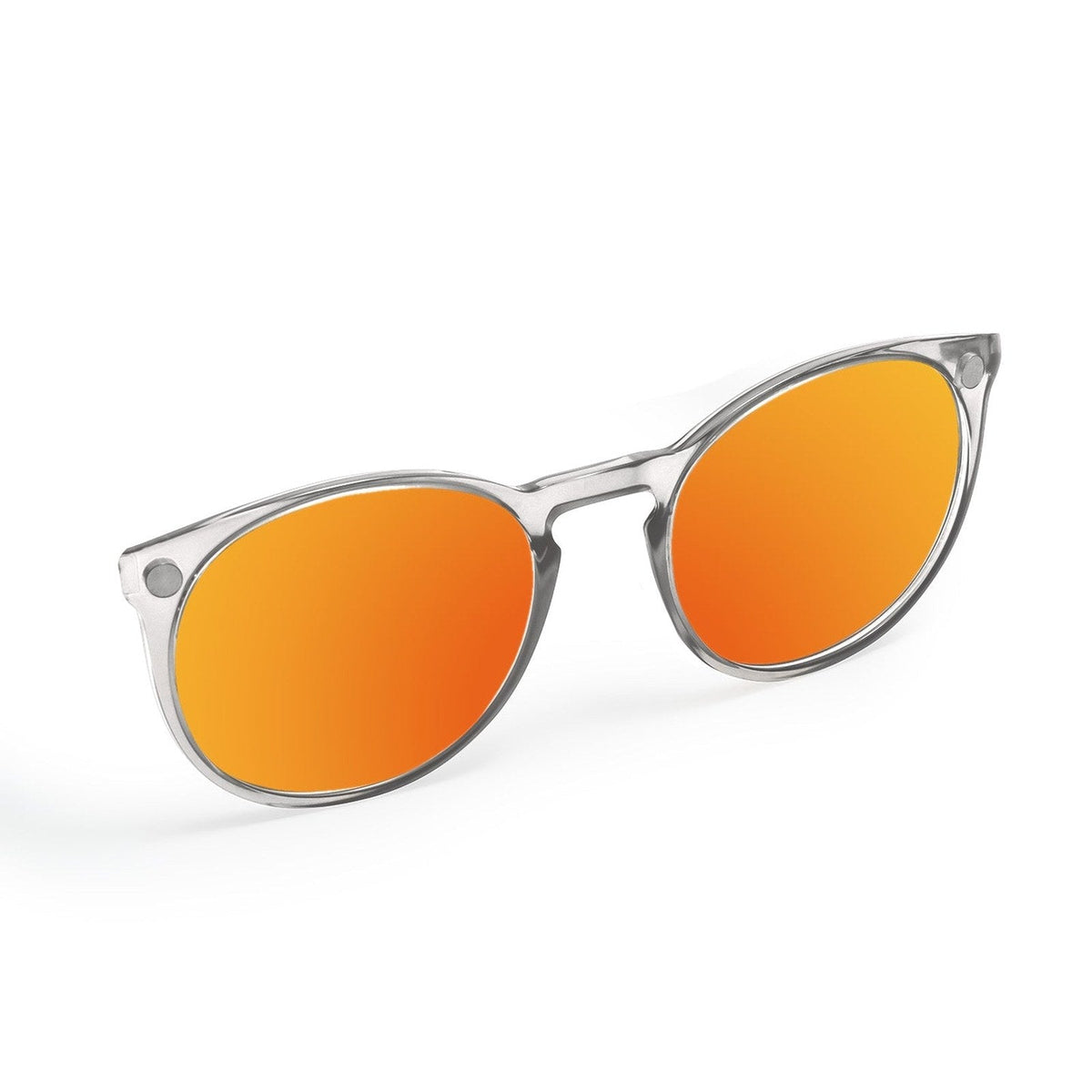 Flying Eyes Ninox magnetic clip-on sunglasses, narrow clear black tie mirrored ember