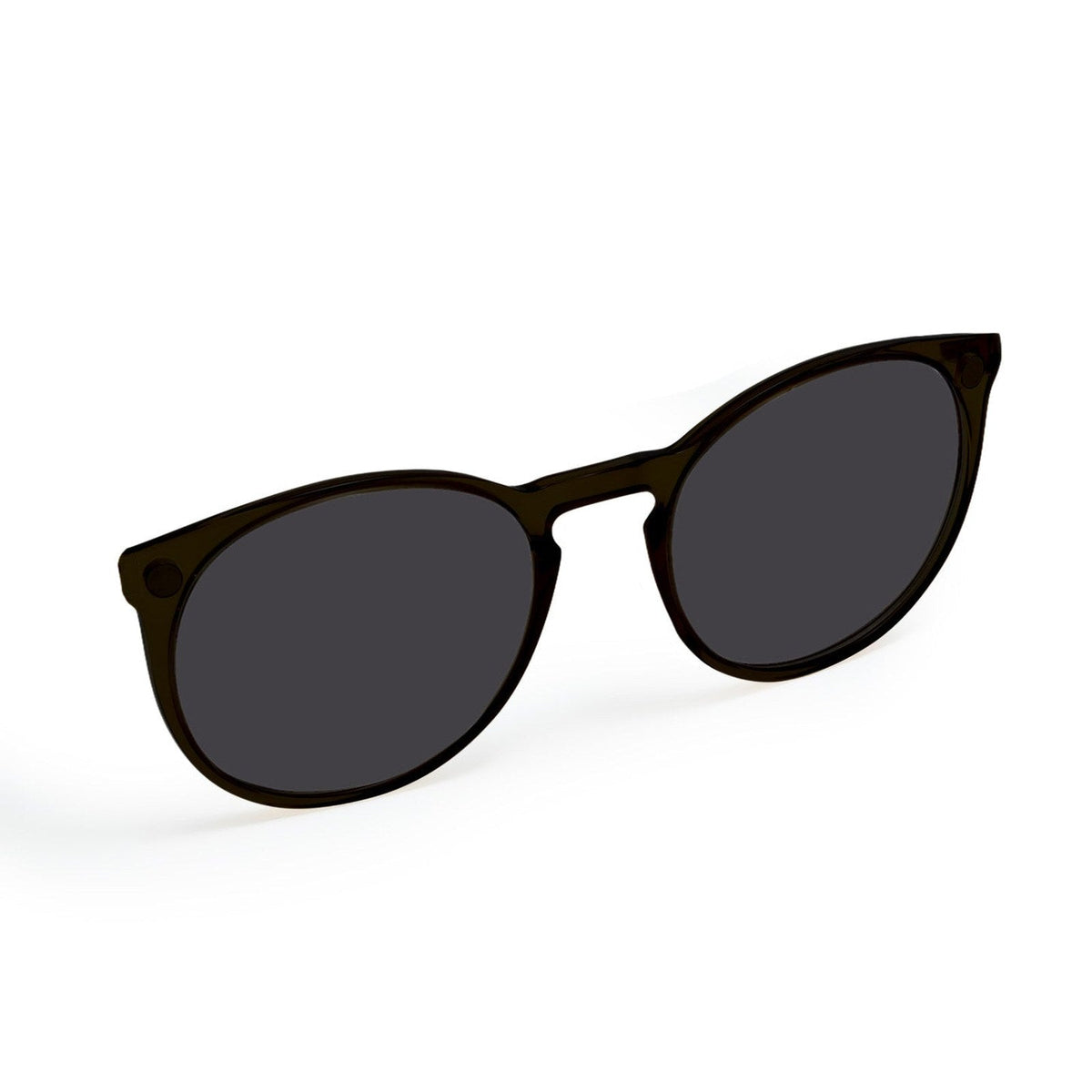 Flying Eyes Ninox magnetic clip-on sunglasses, narrow matte black polarized solid gray