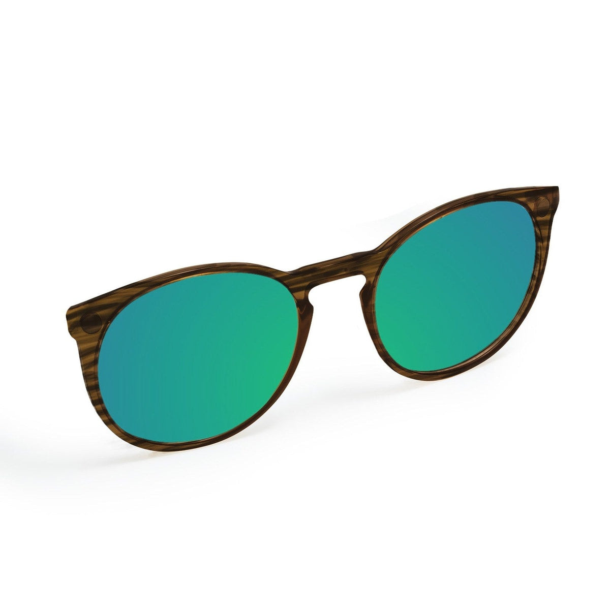 Flying Eyes Ninox magnetic clip-on sunglasses, narrow tortoise mirrored jade