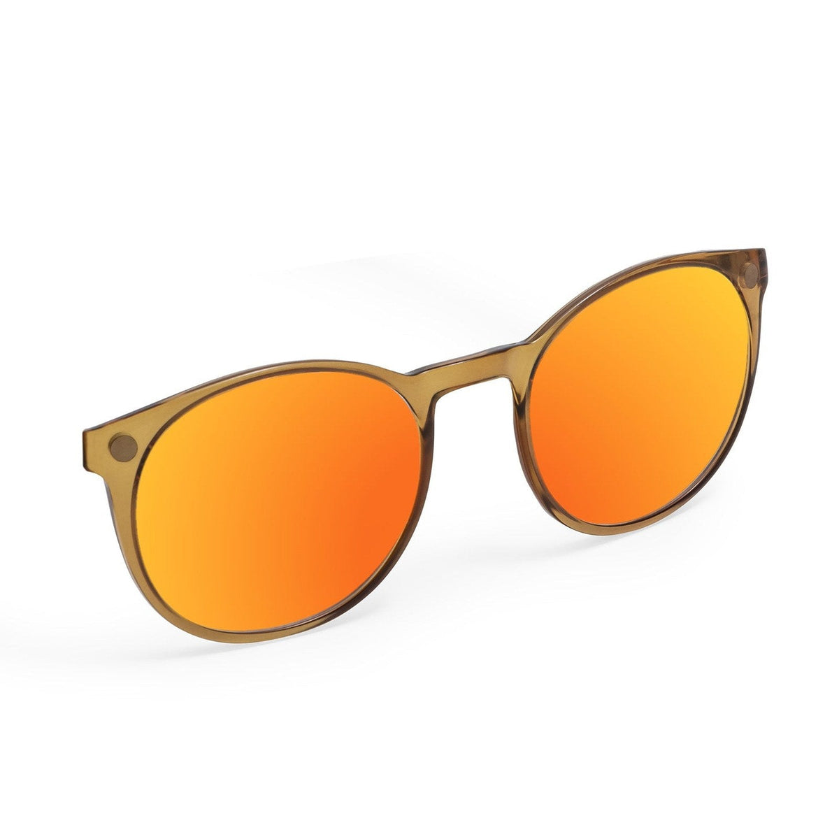 Flying Eyes Ninox magnetic clip-on sunglasses, standard honey brown mirrored ember
