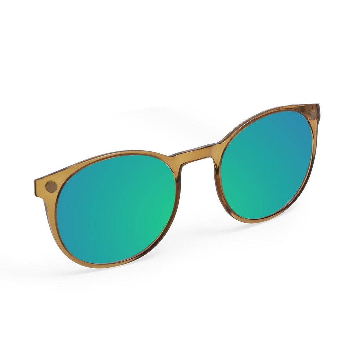 Flying Eyes Ninox magnetic clip-on sunglasses, standard honey brown mirrored jade