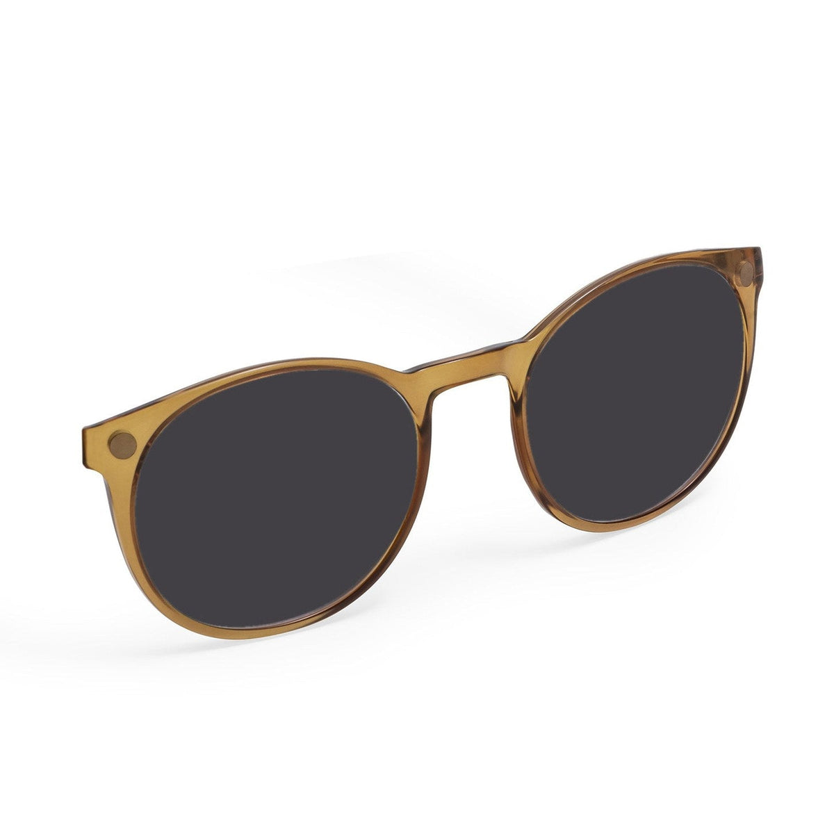 Flying Eyes Ninox magnetic clip-on sunglasses, standard honey brown polarized solid gray