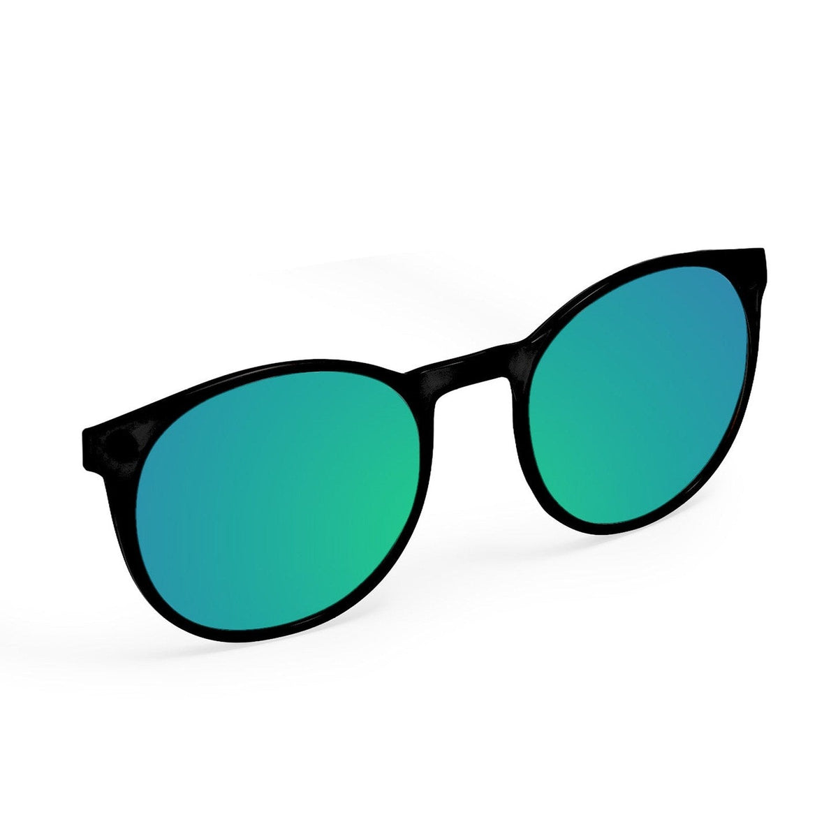Flying Eyes Ninox magnetic clip-on sunglasses, standard matte black mirrored jade