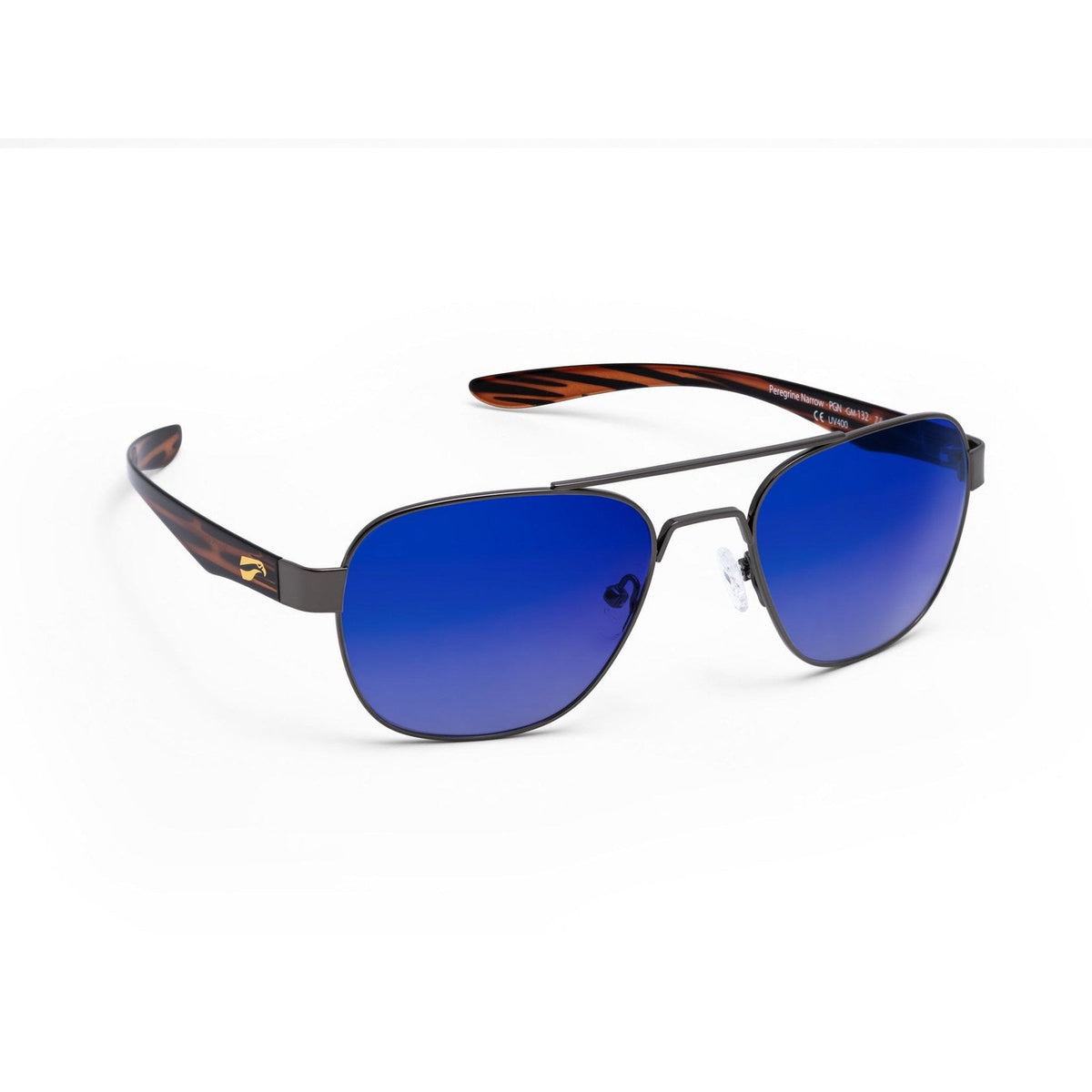 flying eyes peregrine titanium narrow glossy gun metal gradient mirrored sapphire