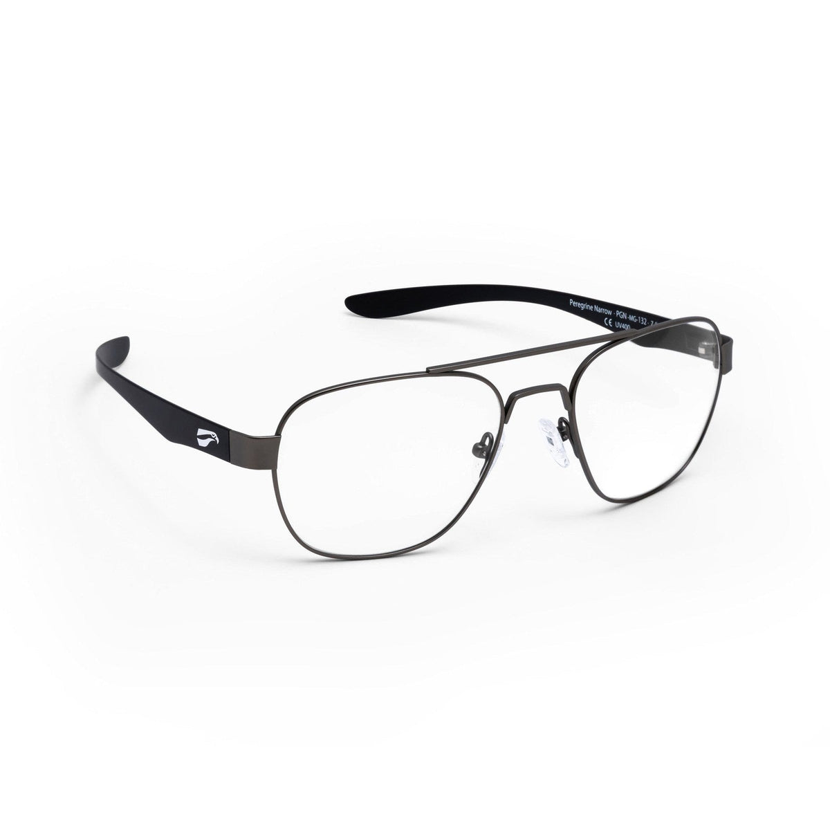 flying eyes peregrine titanium narrow matte gun metal clear
