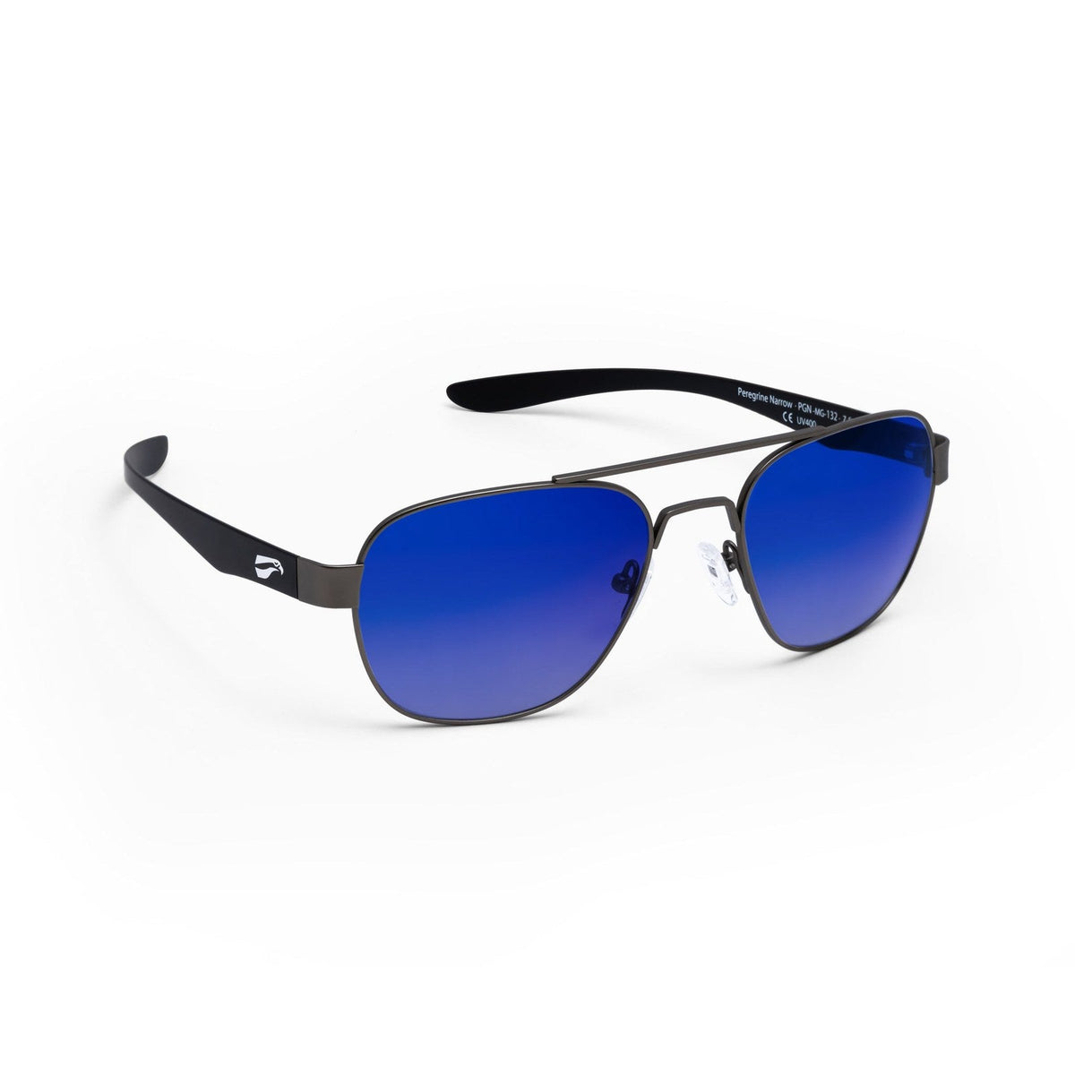 flying eyes peregrine titanium narrow matte gun metal gradient mirrored sapphire