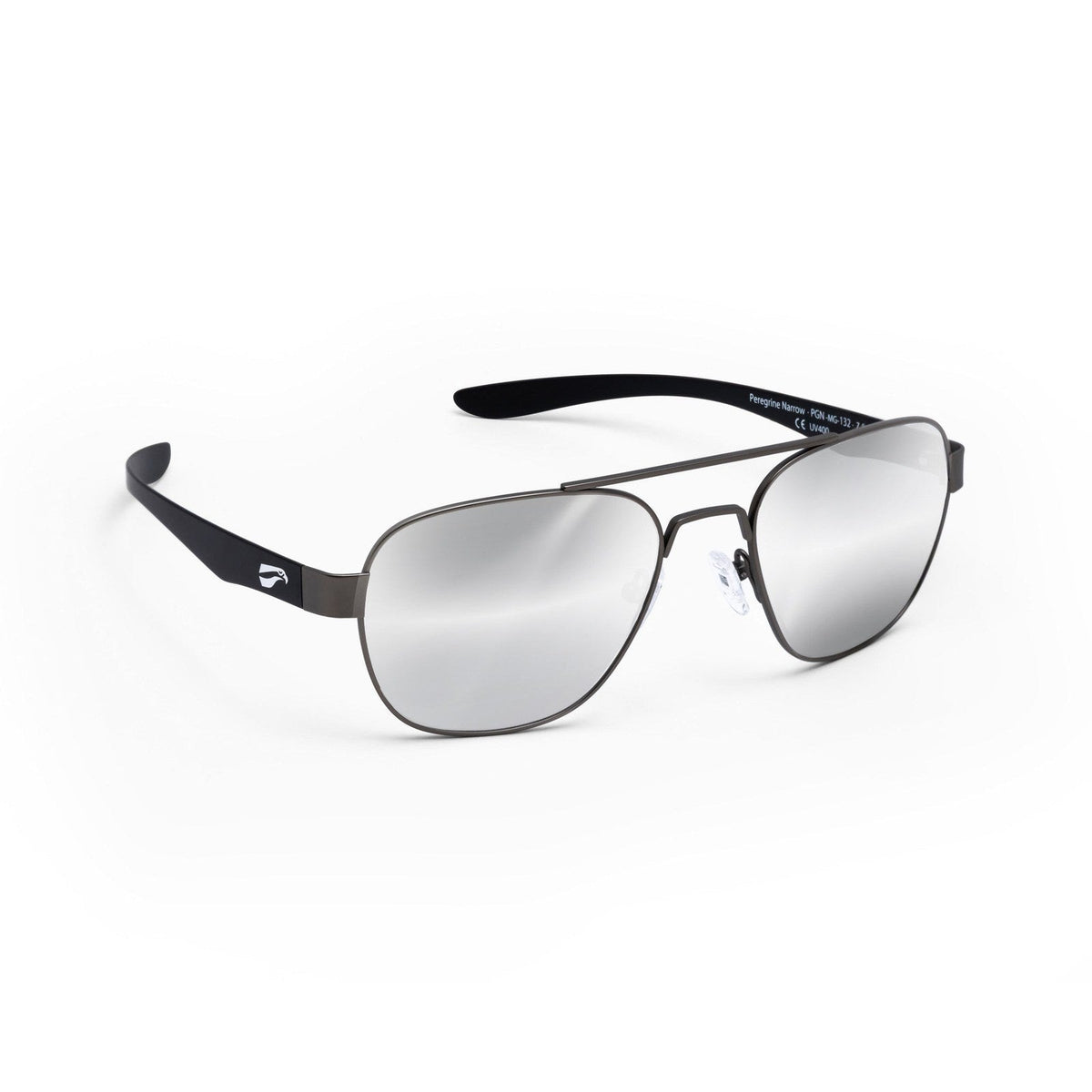 flying eyes peregrine titanium narrow matte gun metal mirrored onyx