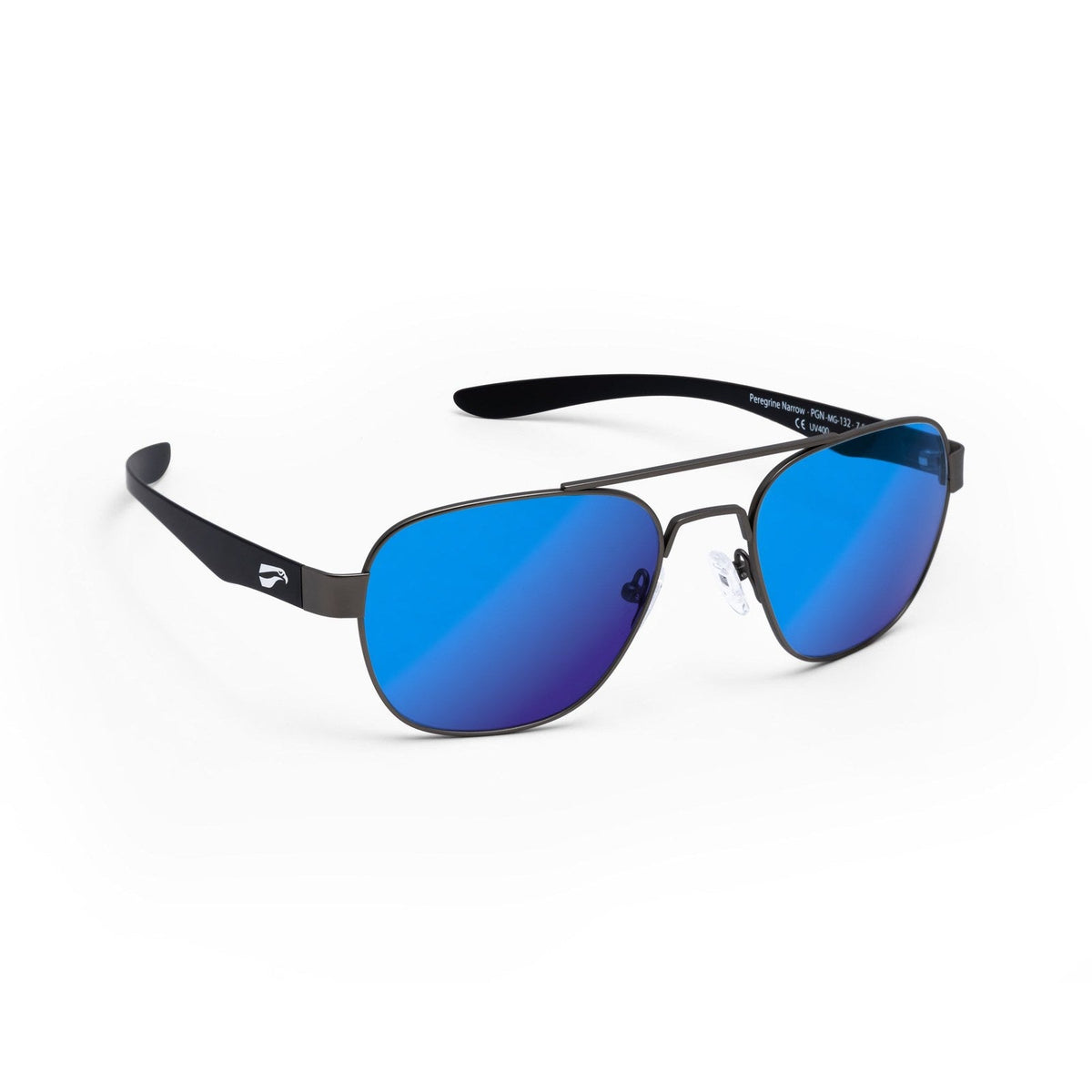 flying eyes peregrine titanium narrow matte gun metal mirrored sapphire