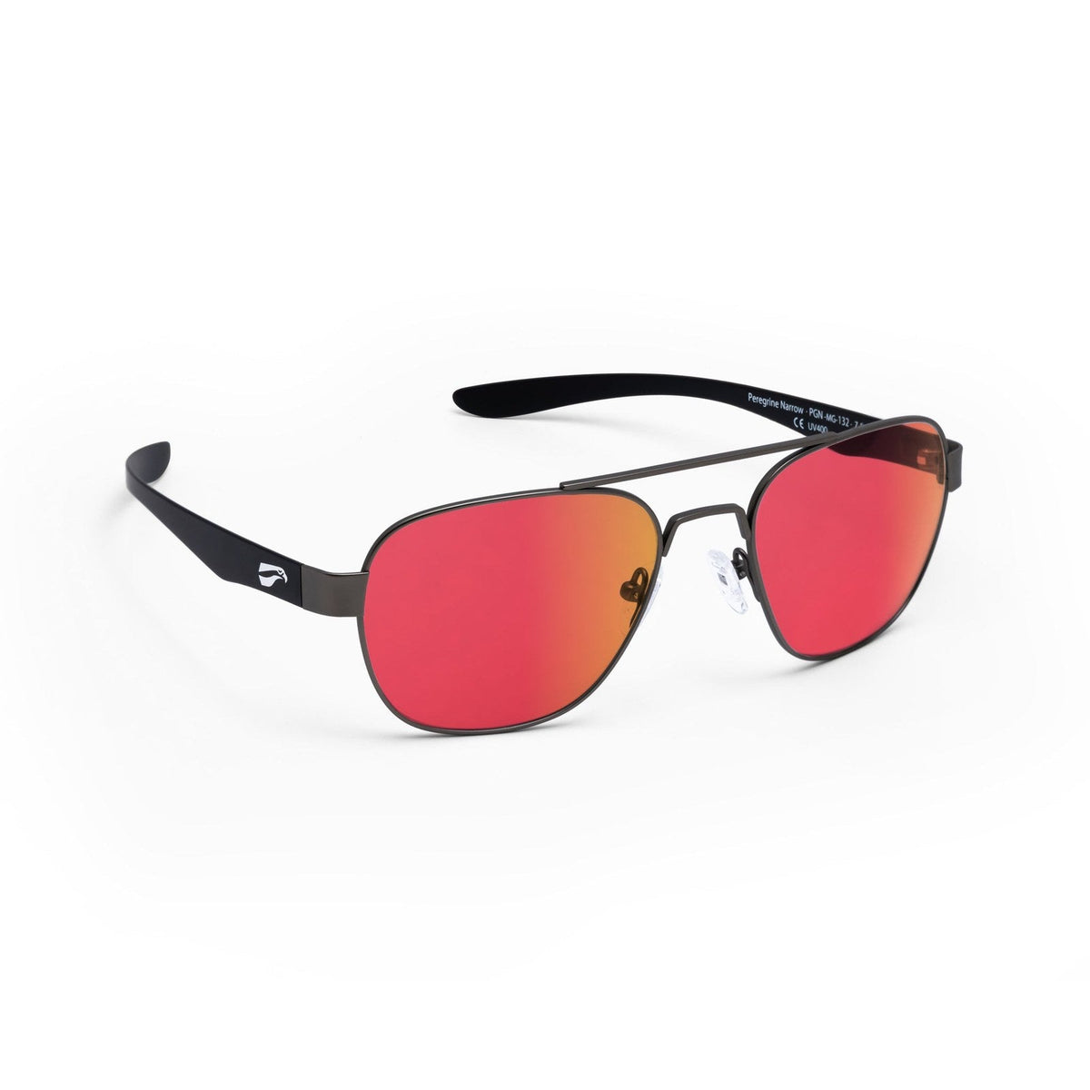 flying eyes peregrine titanium narrow matte gun metal mirrored sunset