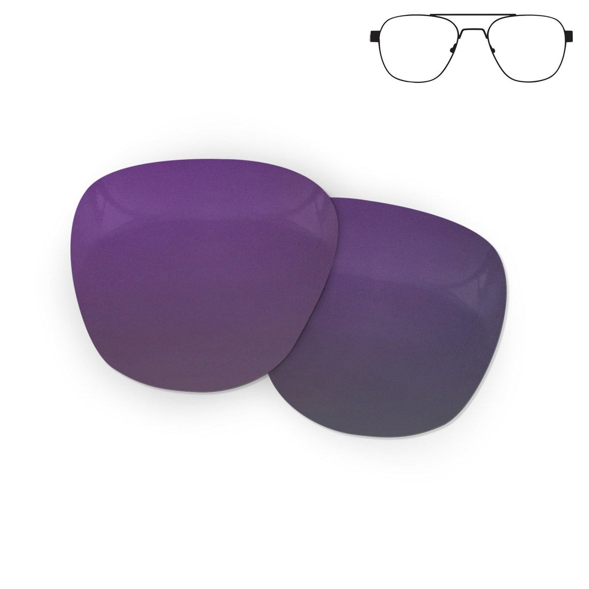 Flying Eyes Peregrine Titanium replacement lens - narrow frame mirrored amethyst