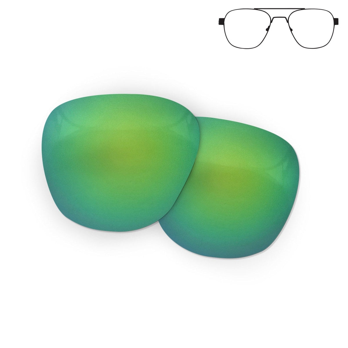Flying Eyes Peregrine Titanium replacement lens - narrow frame mirrored emerald