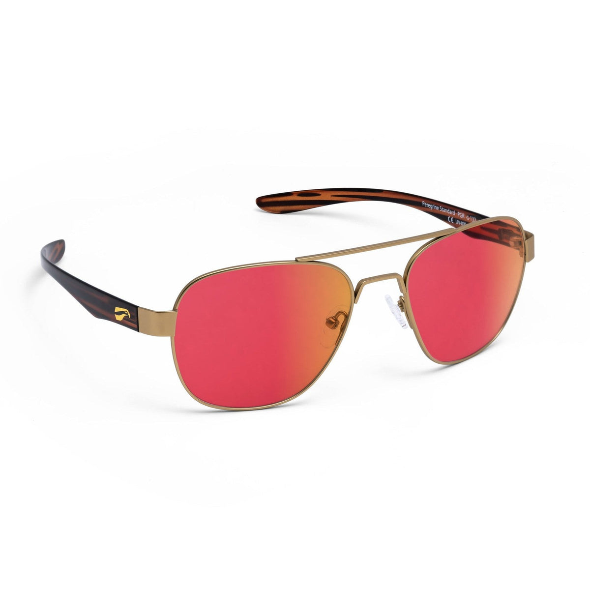 flying eyes peregrine titanium standard matte gold mirrored sunset